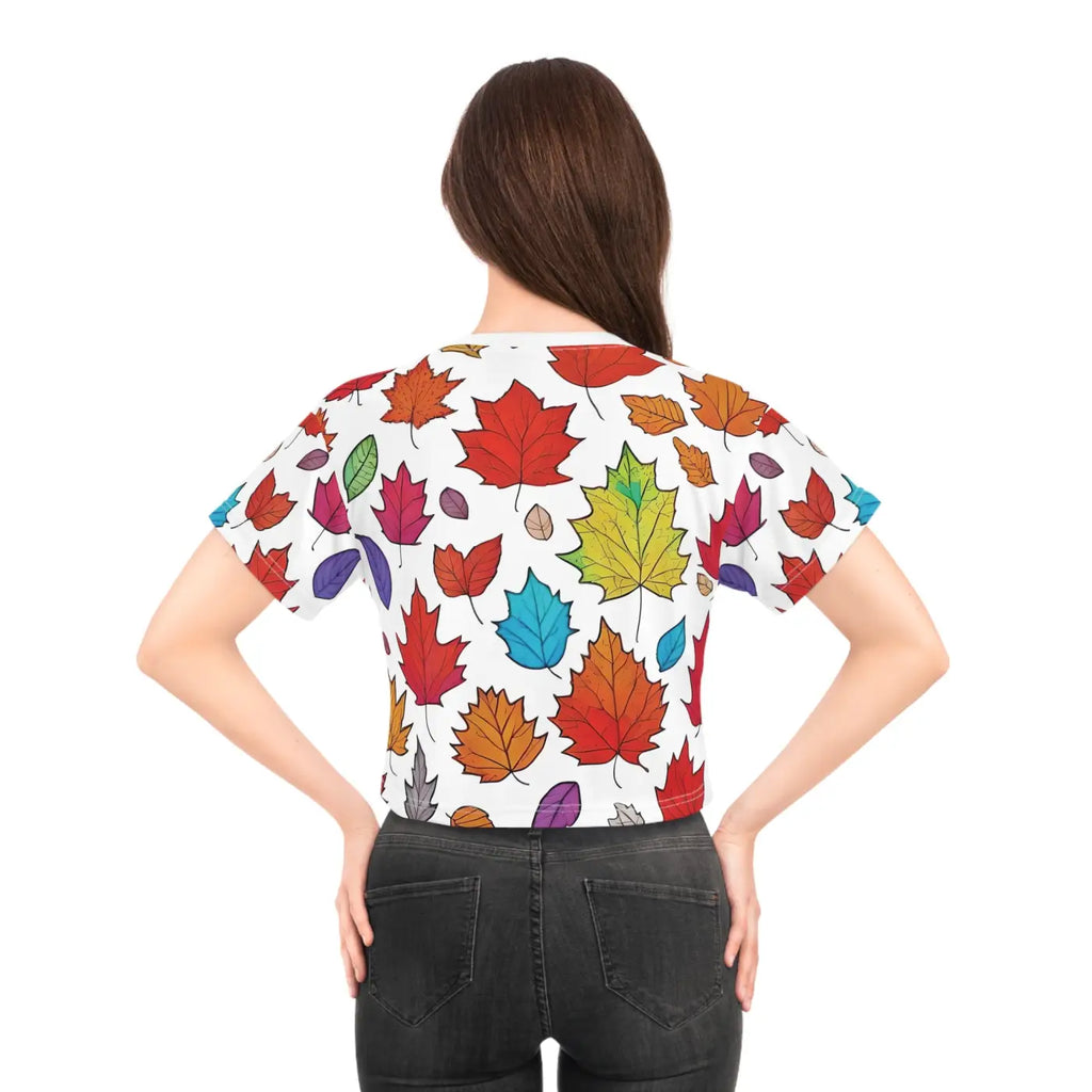 Fall Foliage Aop Crop Tee - Vibrant Everyday Style - DipaliZ