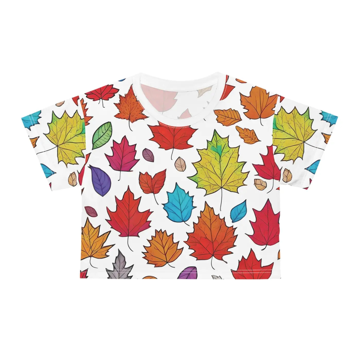 Fall Foliage Aop Crop Tee - Vibrant Everyday Style - DipaliZ