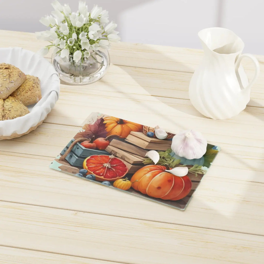 Tempered Glass Cutting Board - Bold Autumn Design - DipaliZ