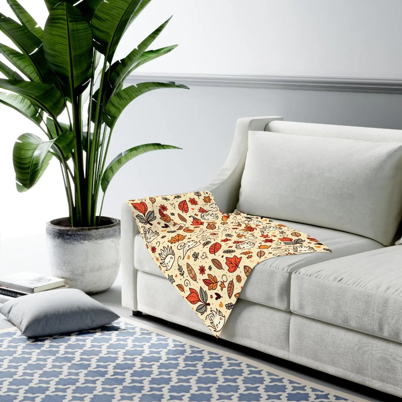 Fall Leaves Baby Swaddle Blanket - Cozy Autumn Design - DipaliZ