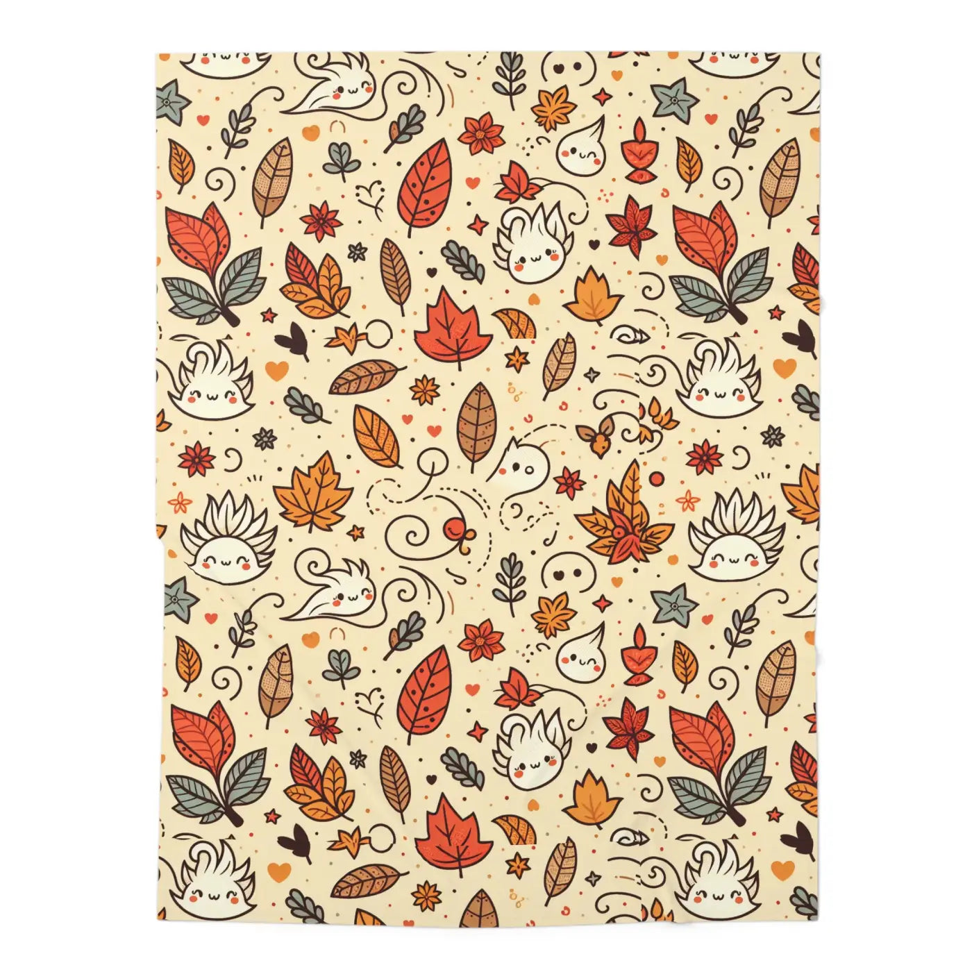 Fall Leaves Baby Swaddle Blanket - Cozy Autumn Design - DipaliZ