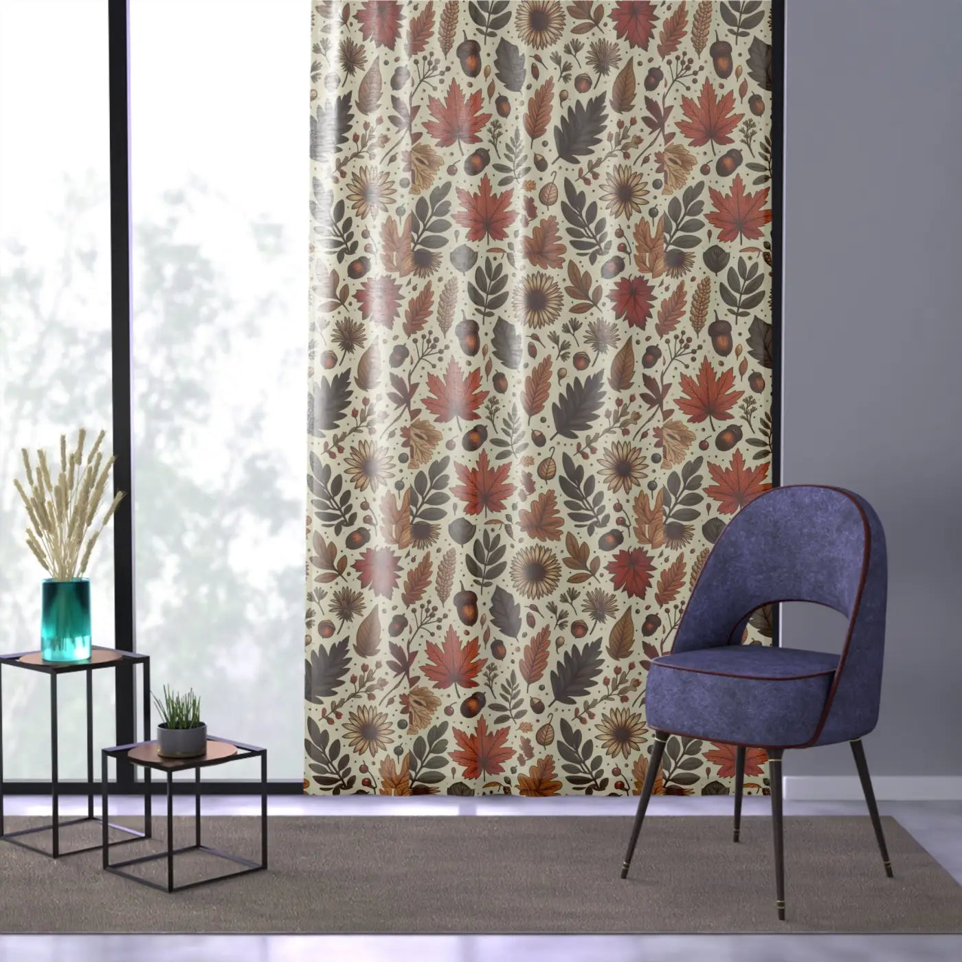 Cozy Fall Leaves Window Curtains - Autumn Home Decor - DipaliZ