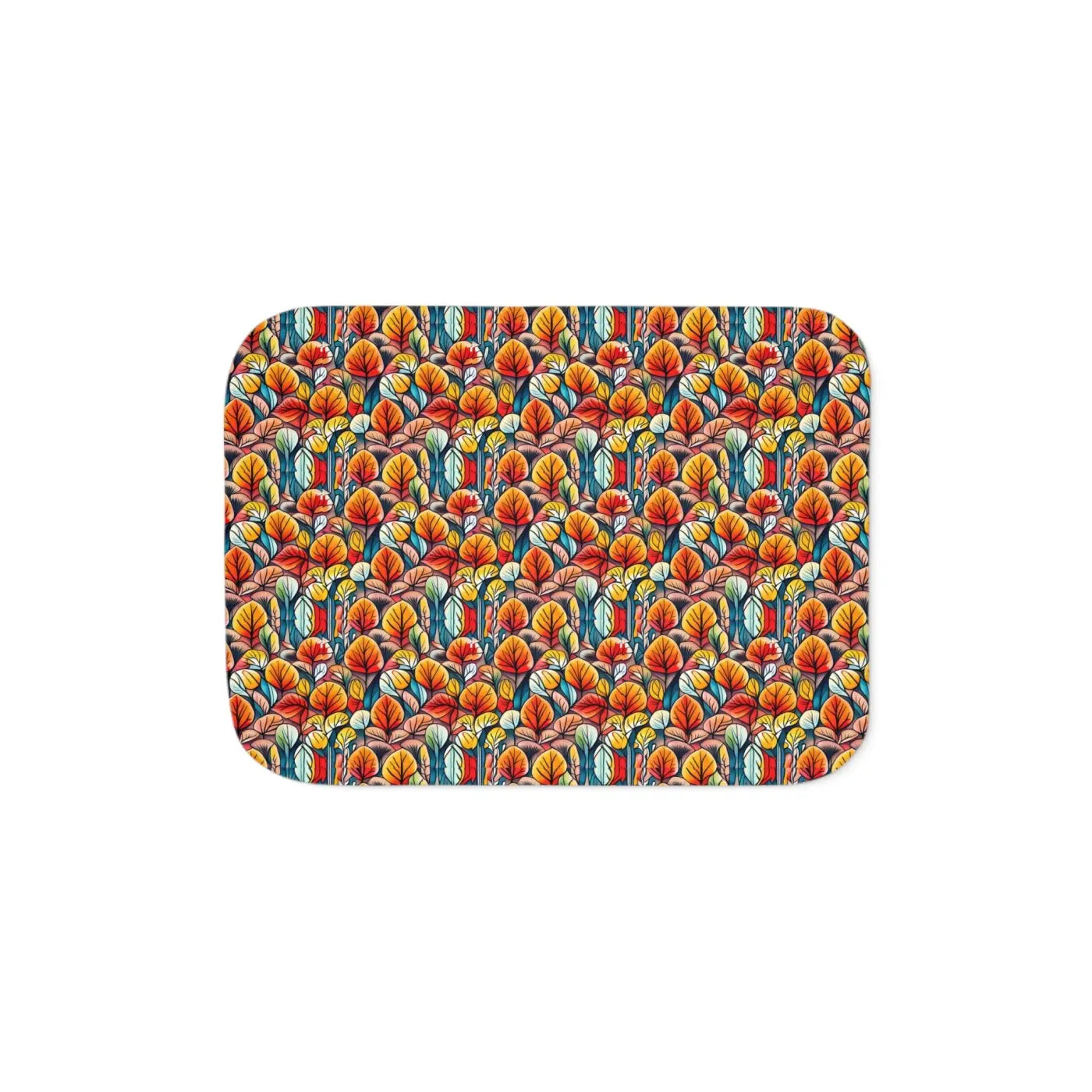 Fall Leaves Pattern Sherpa Blanket - Cozy Autumn Warmth - DipaliZ