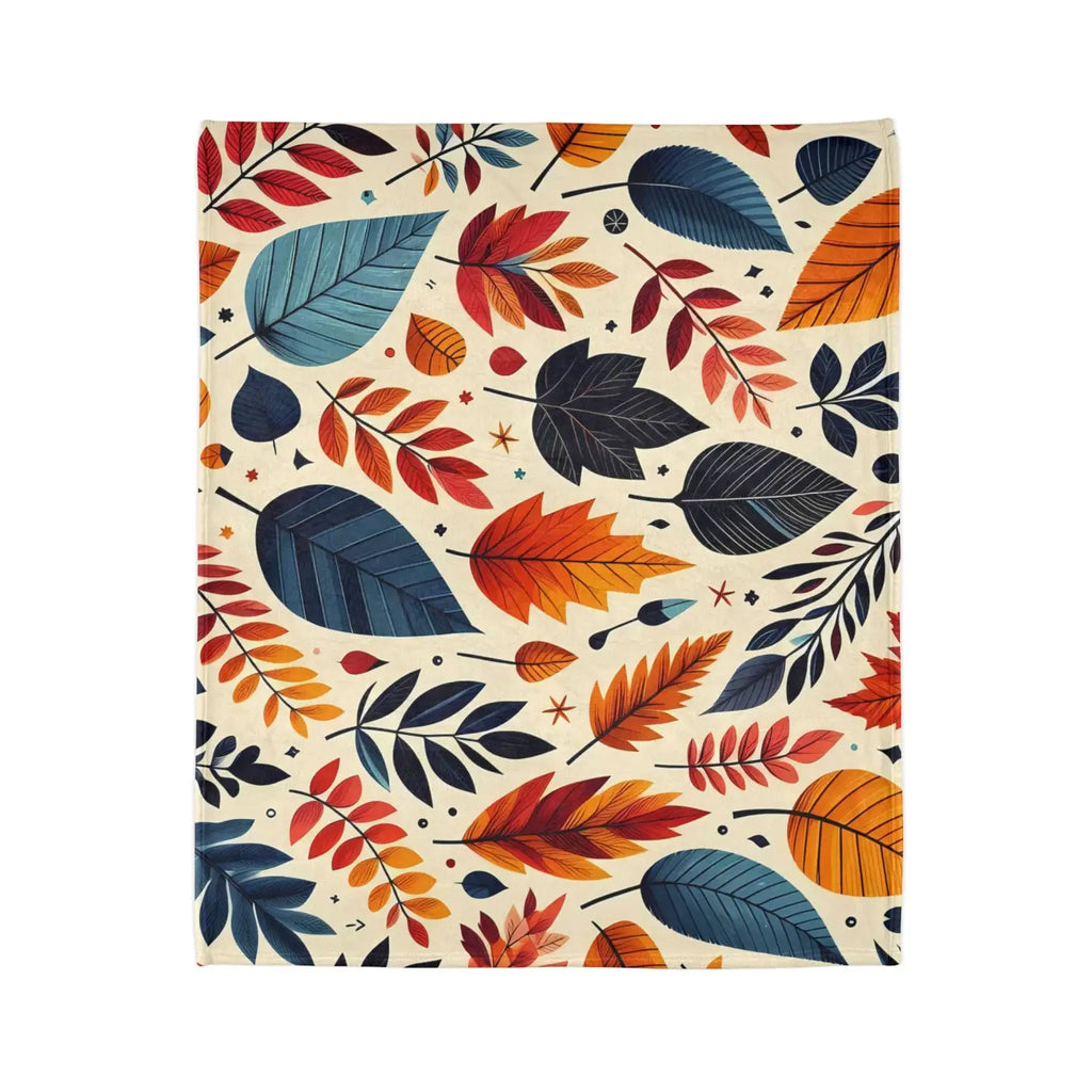 Cozy Minky Blanket - Fall Leaves Soft Polyester - DipaliZ