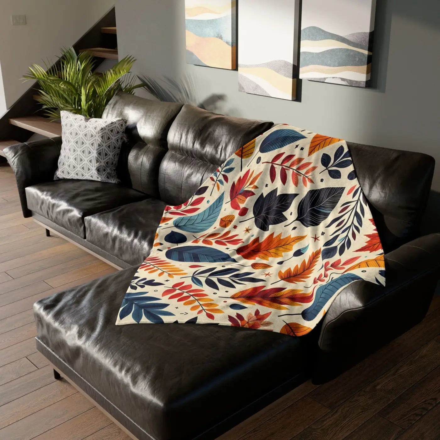 Cozy Minky Blanket - Fall Leaves Soft Polyester - DipaliZ