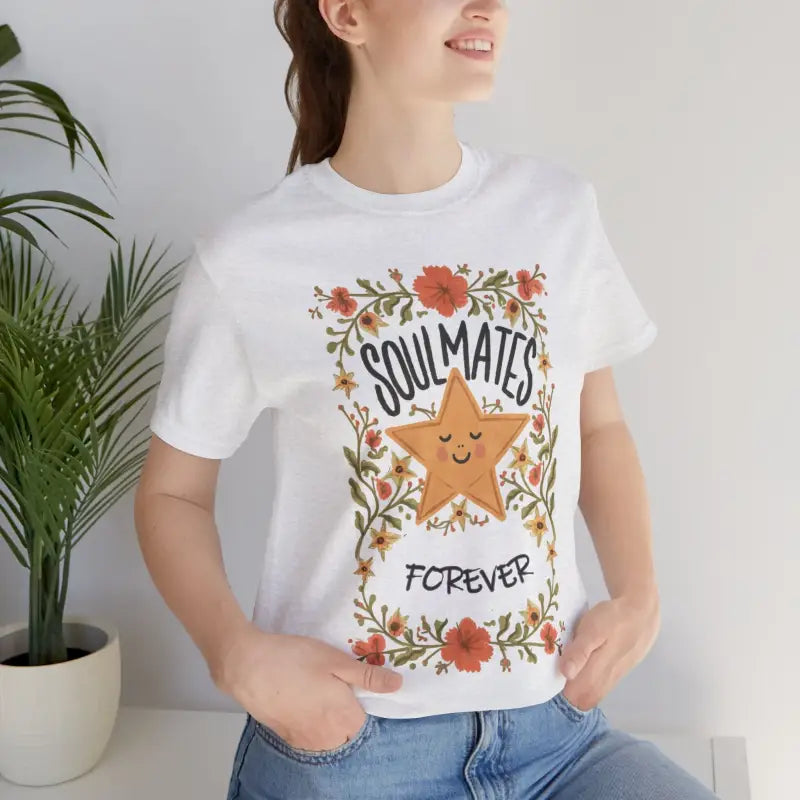 Soulmates Forever Cotton Tee - Jersey Short Sleeve Valentine - DipaliZ