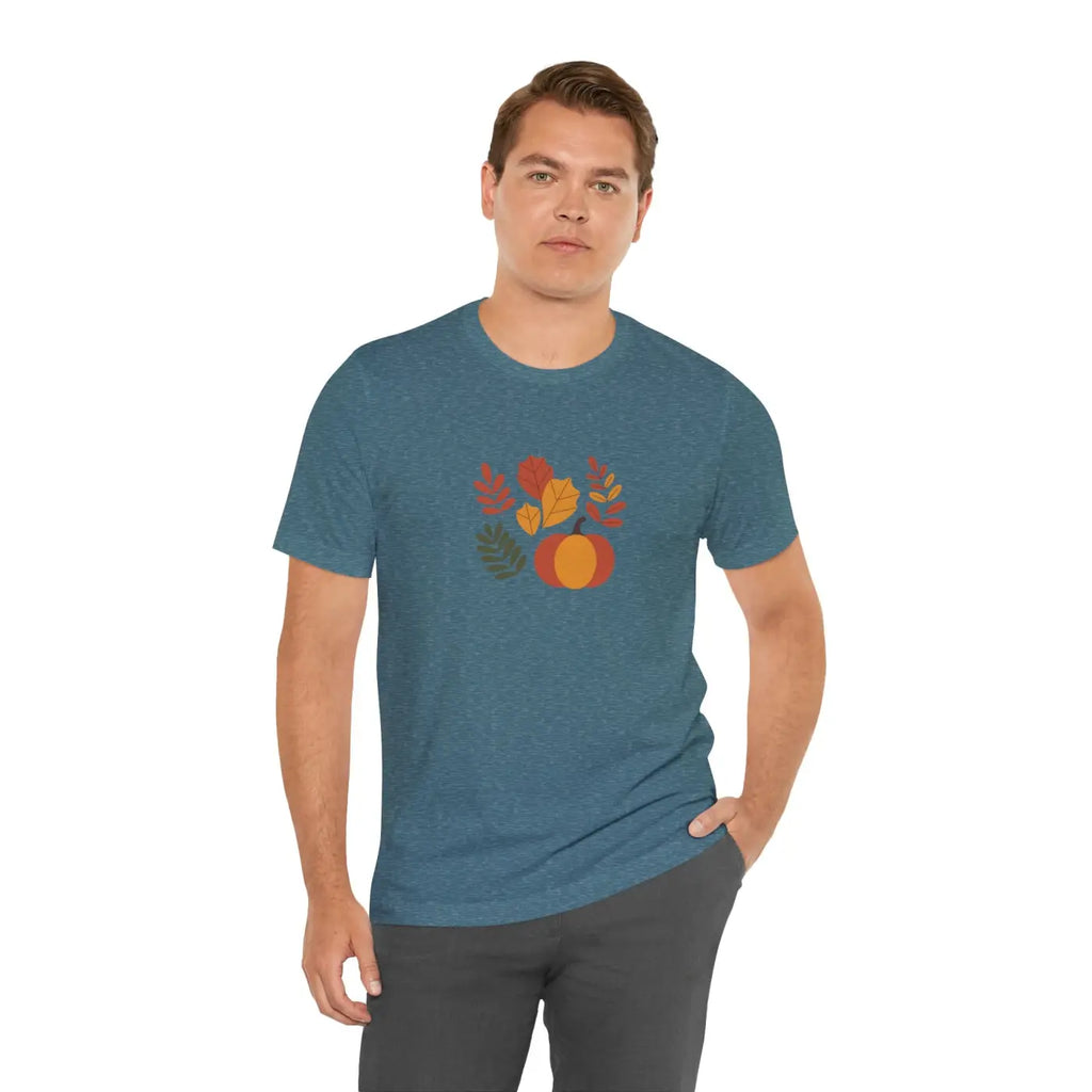 Harvest Style Tee - Fall Pumpkin Unisex Comfort - DipaliZ