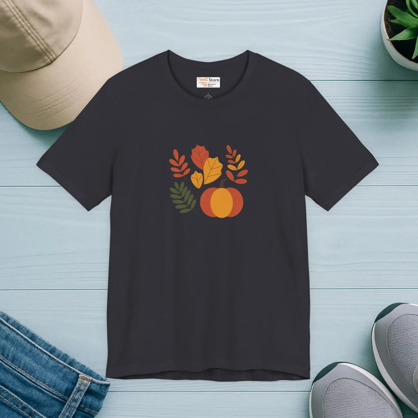 Harvest Style Tee - Fall Pumpkin Unisex Comfort - DipaliZ