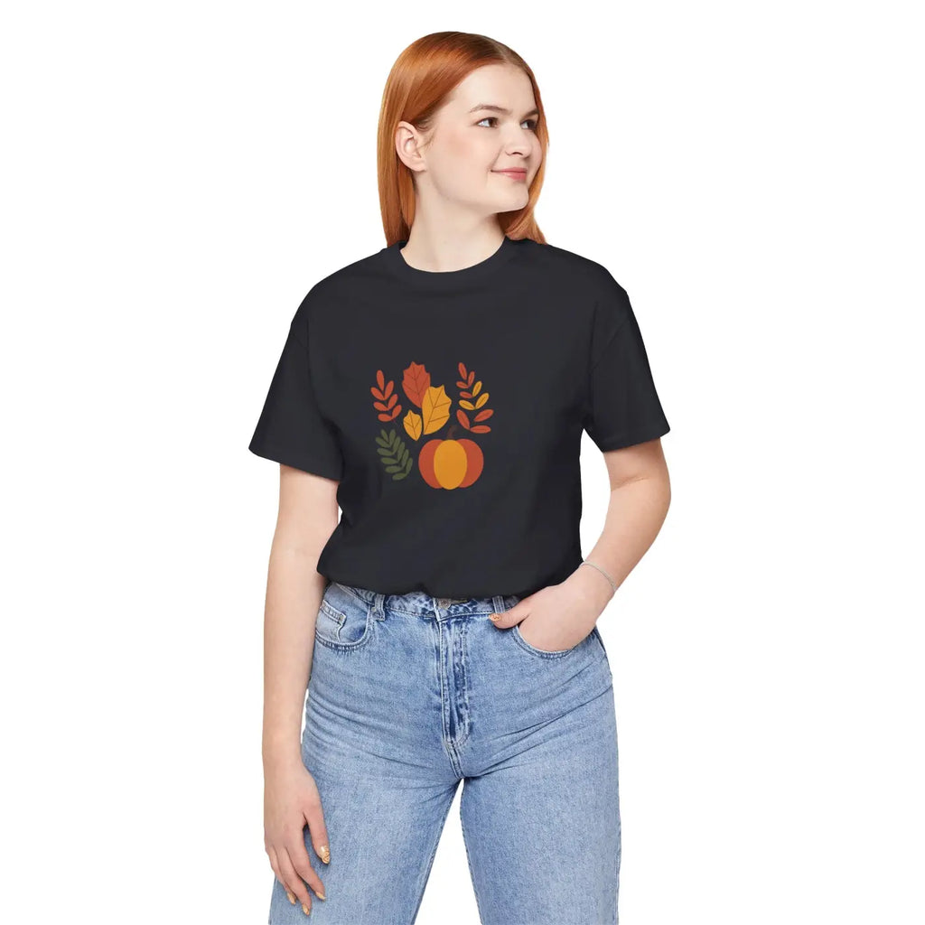 Harvest Style Tee - Fall Pumpkin Unisex Comfort - DipaliZ