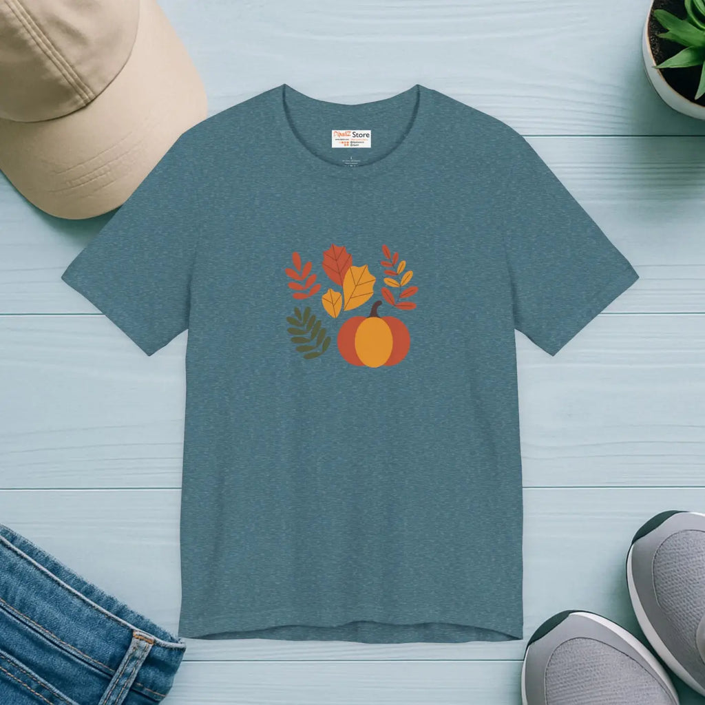 Harvest Style Tee - Fall Pumpkin Unisex Comfort - DipaliZ