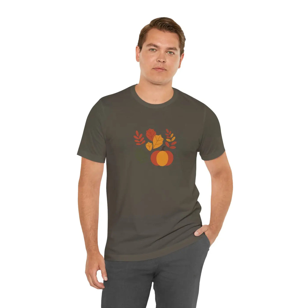Harvest Style Tee - Fall Pumpkin Unisex Comfort - DipaliZ