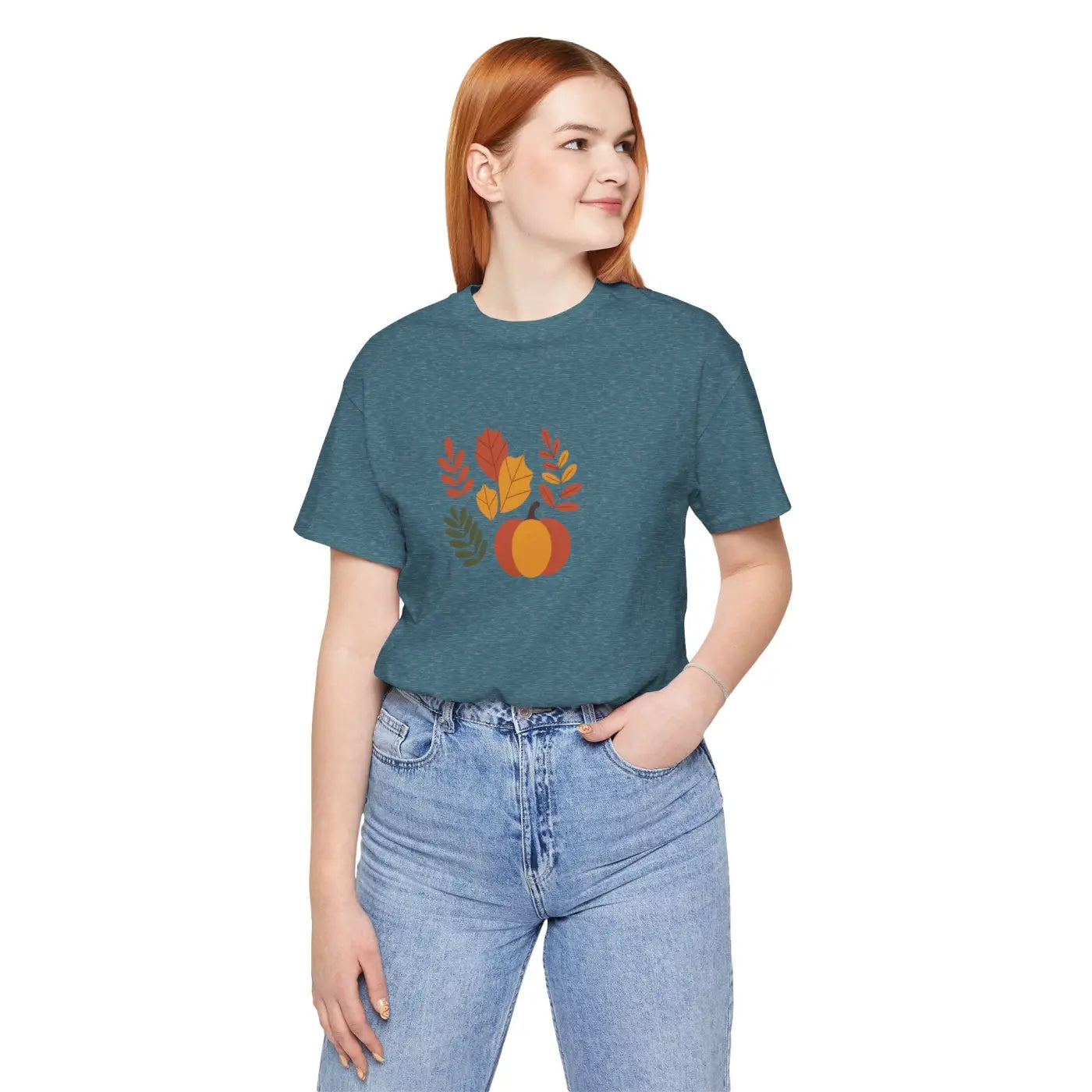 Harvest Style Tee - Fall Pumpkin Unisex Comfort - DipaliZ