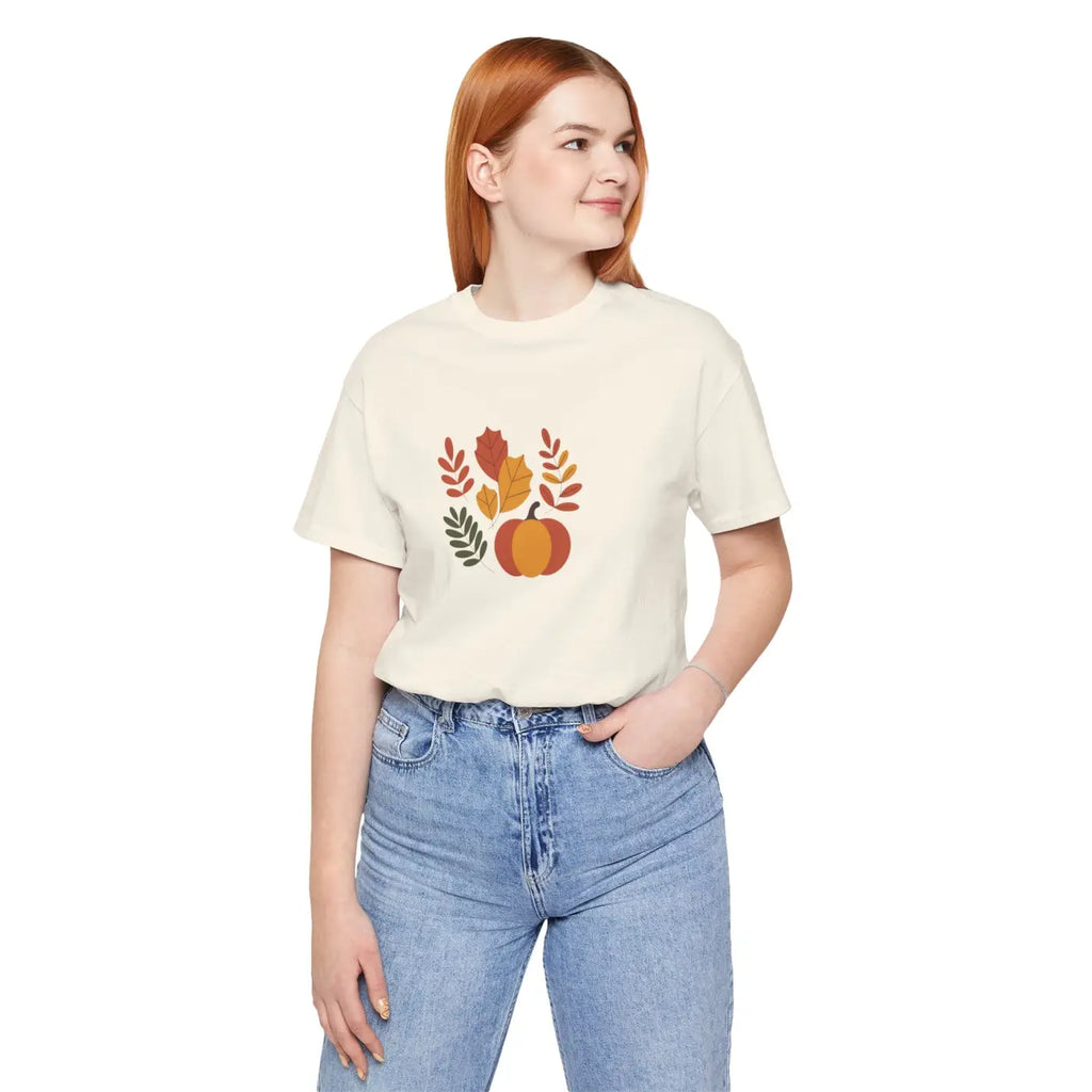 Harvest Style Tee - Fall Pumpkin Unisex Comfort - DipaliZ