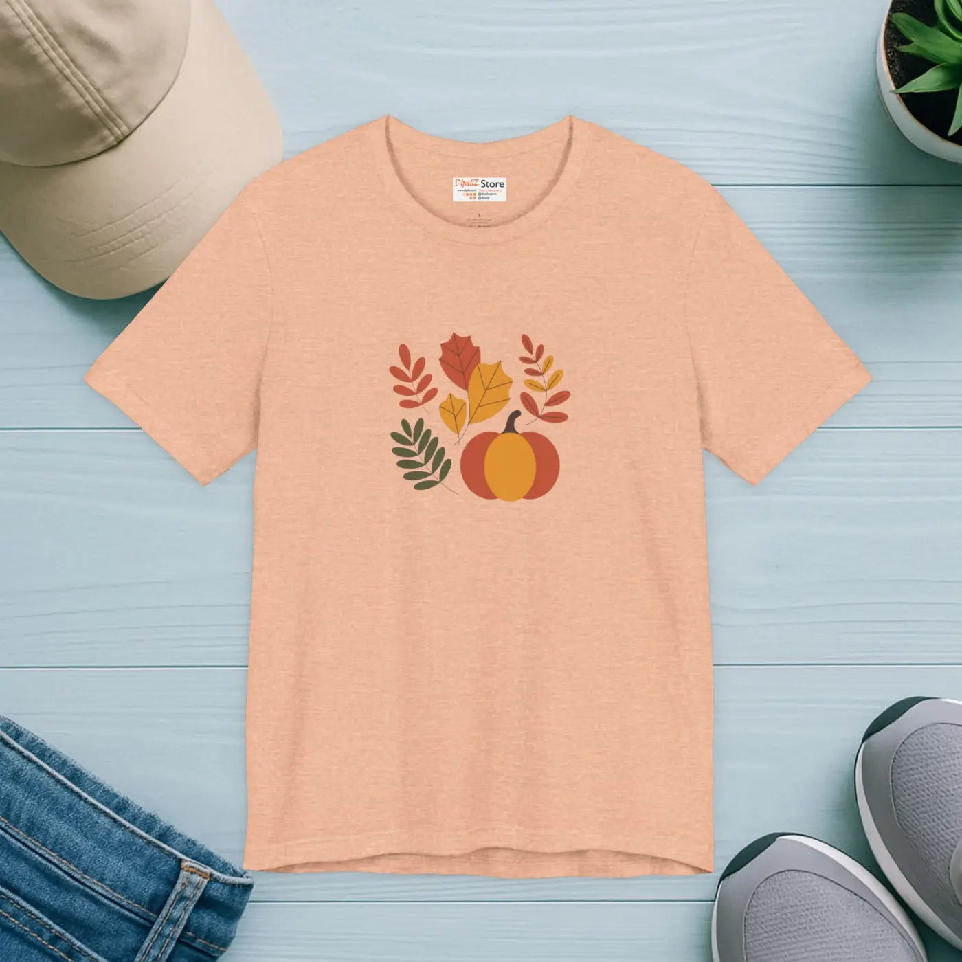 Harvest Style Tee - Fall Pumpkin Unisex Comfort - DipaliZ