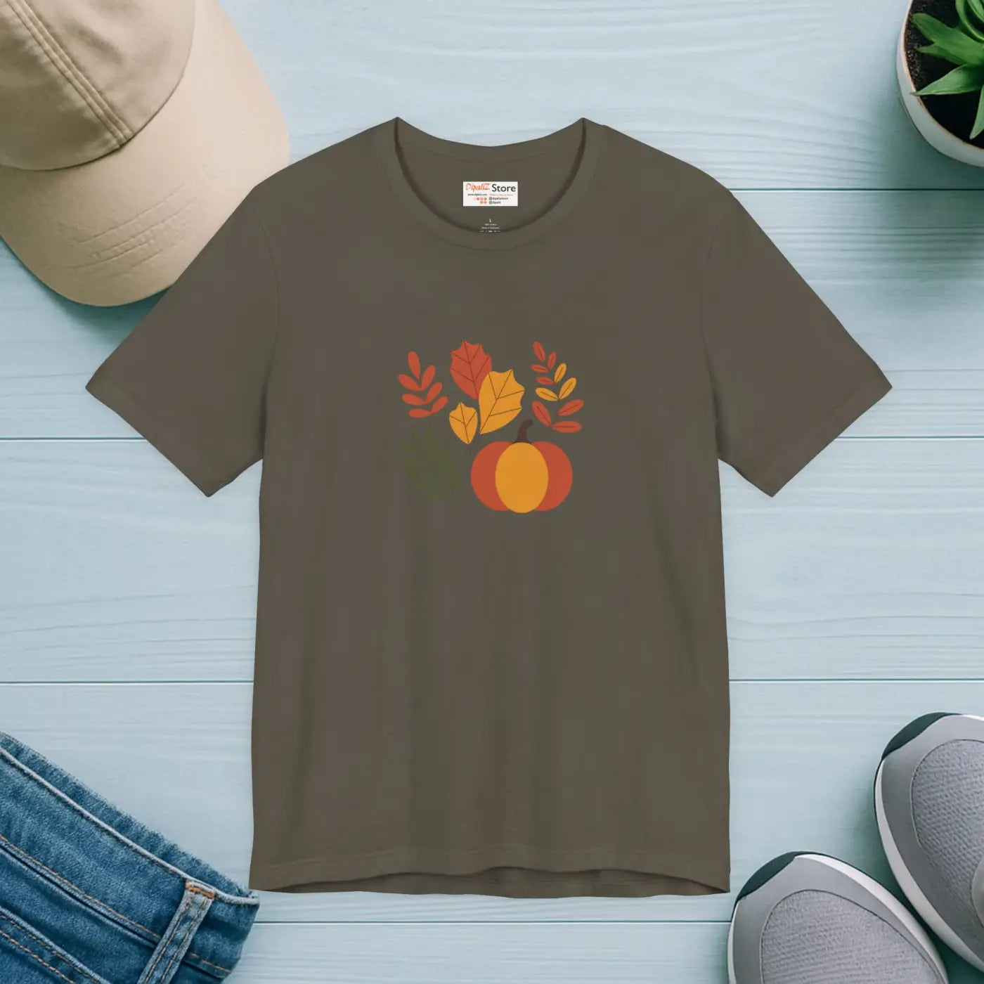 Harvest Style Tee - Fall Pumpkin Unisex Comfort - DipaliZ