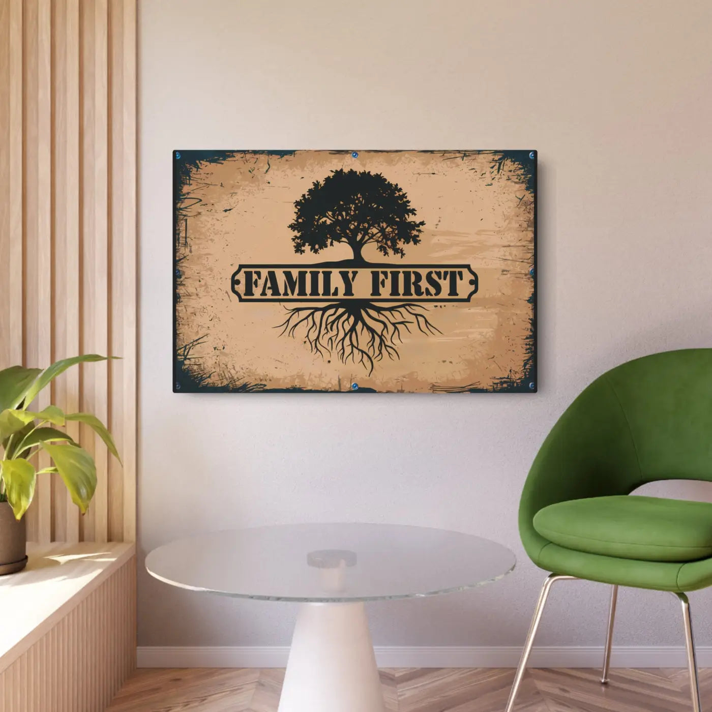 Iconic Family Metal Art Sign - White Aluminum Composite - DipaliZ