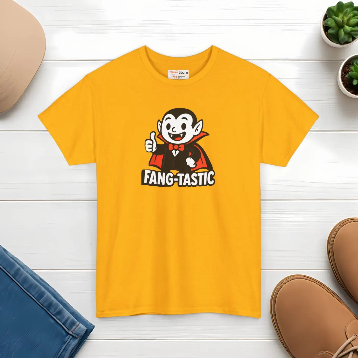 Fangtastic Halloween Tee - Fun Unisex Cotton Party Wear - DipaliZ