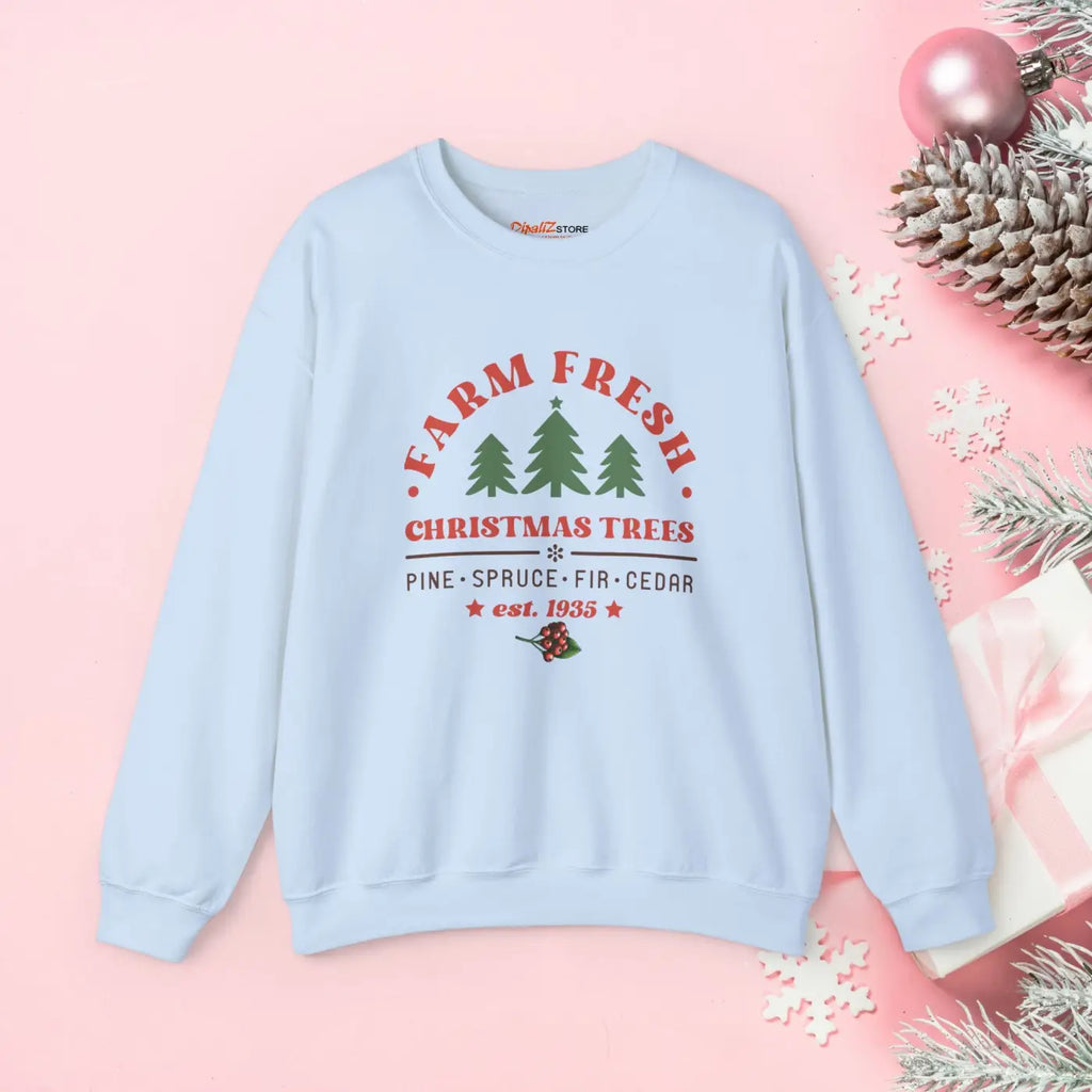 Farm Fresh Christmas Tree Sweatshirt - Festive Holiday - DipaliZ