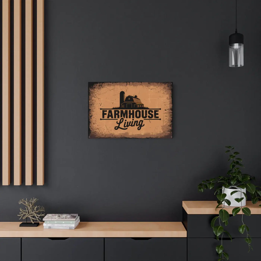 Farmhouse Metal Art Sign - Vintage White Aluminum Composite - DipaliZ