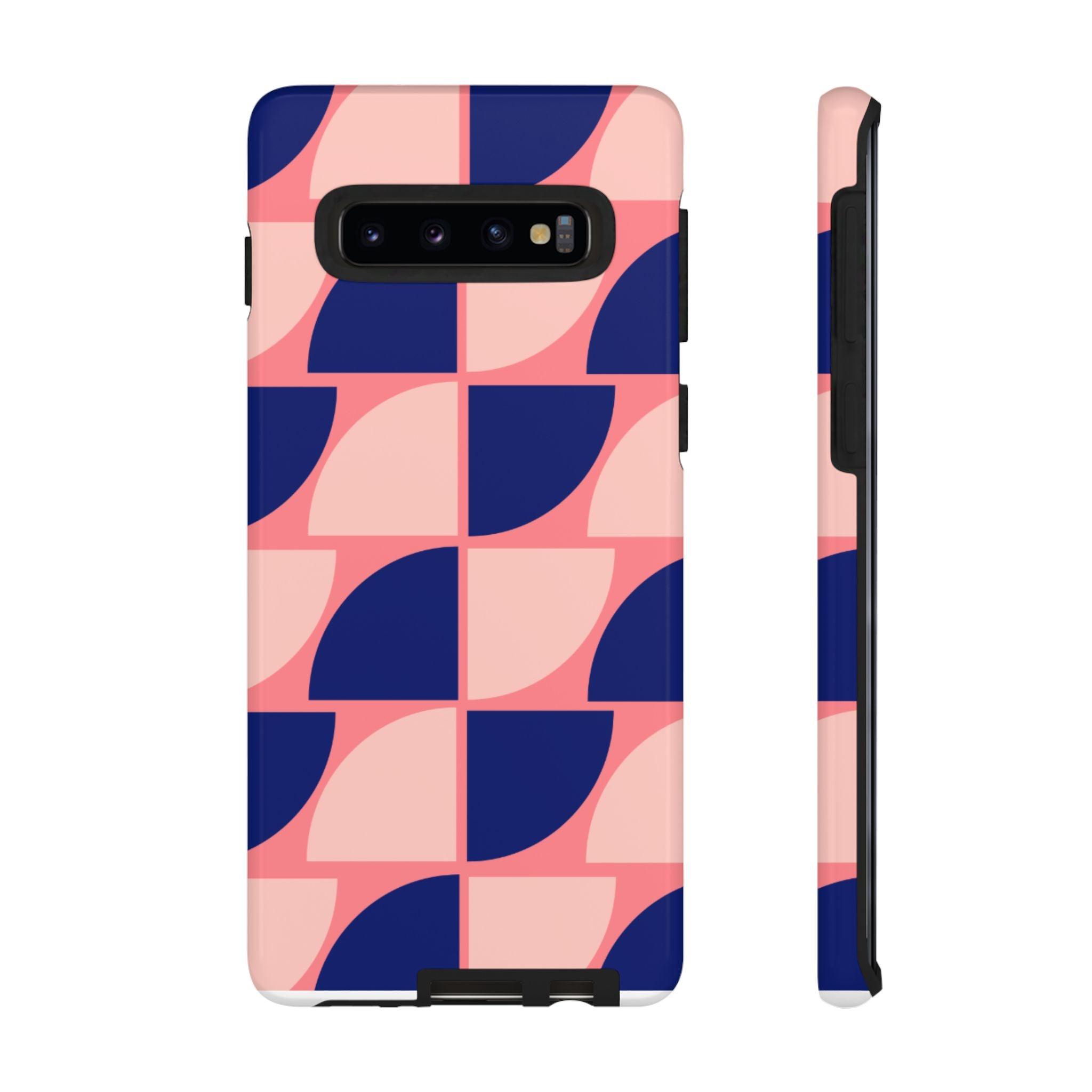 Samsung Tough Phone Case – Pink and Blue Pattern, Durable Protection, Sleek Design