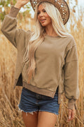 Tatum Fuzzy Sherpa Splicing Pullover Sweatshirt