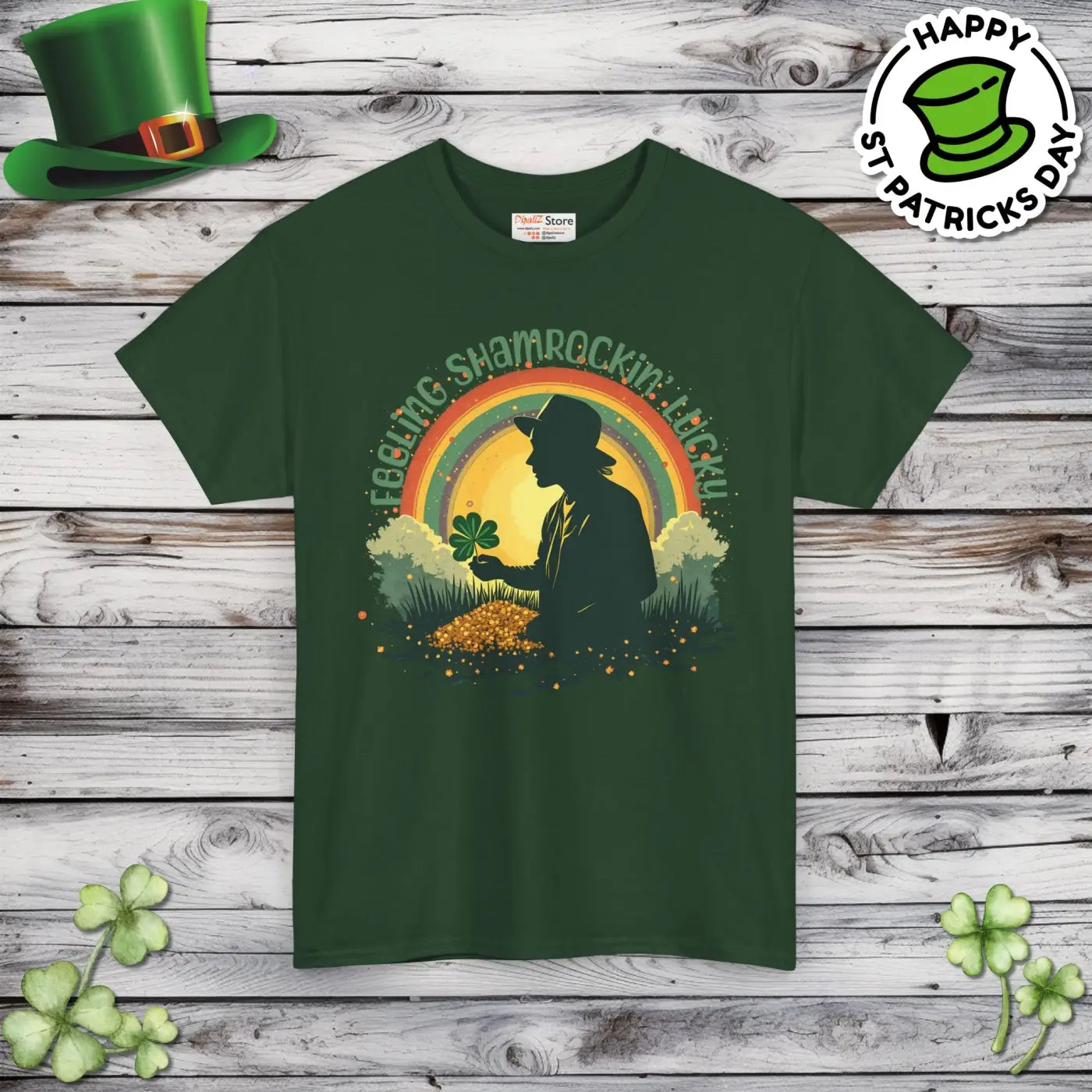 Feeling Shamrockin Lucky Tee - St Patricks Day Unisex - DipaliZ