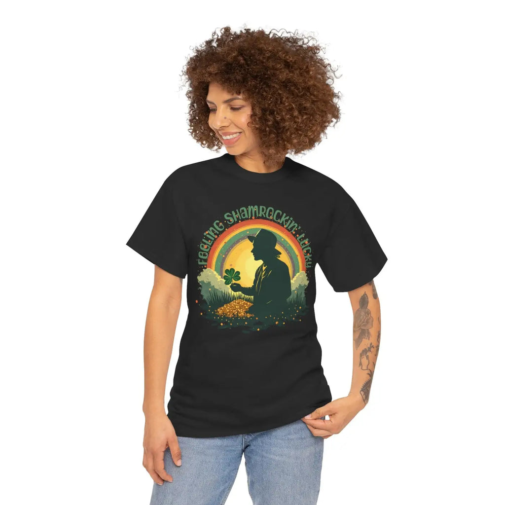 Feeling Shamrockin Lucky Tee - St Patricks Day Unisex - DipaliZ