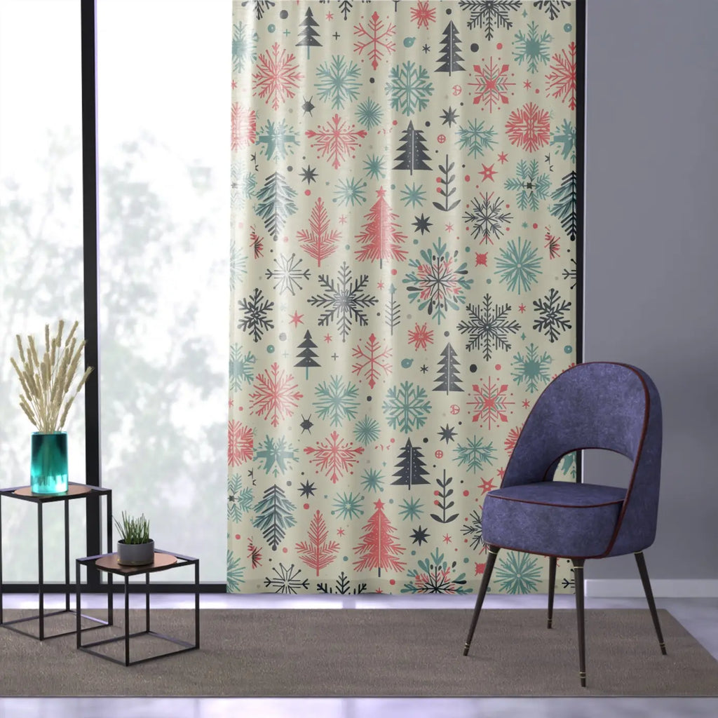 Festive Season Christmas Curtains - Holiday Magic Window Decor - DipaliZ