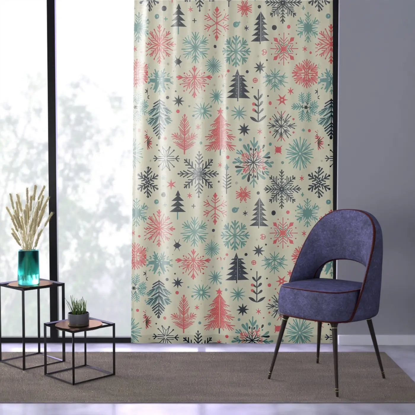 Festive Season Christmas Curtains - Holiday Magic Window Decor - DipaliZ
