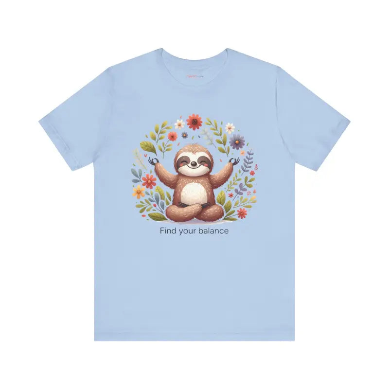 Yoga Unisex Jersey Tee - Sloth Find Your Balance - DipaliZ