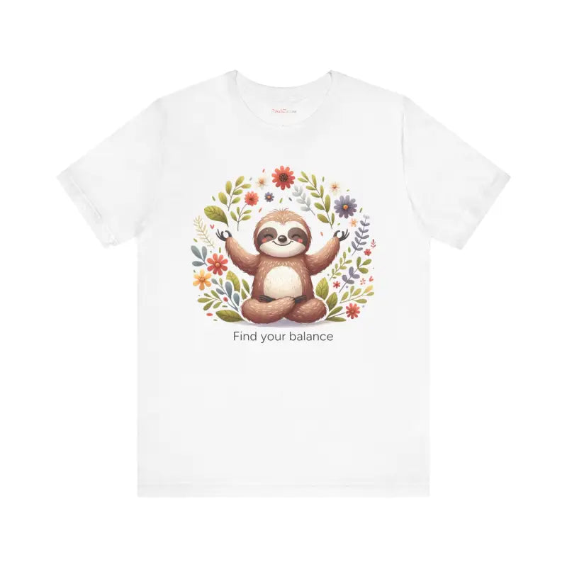 Yoga Unisex Jersey Tee - Sloth Find Your Balance - DipaliZ
