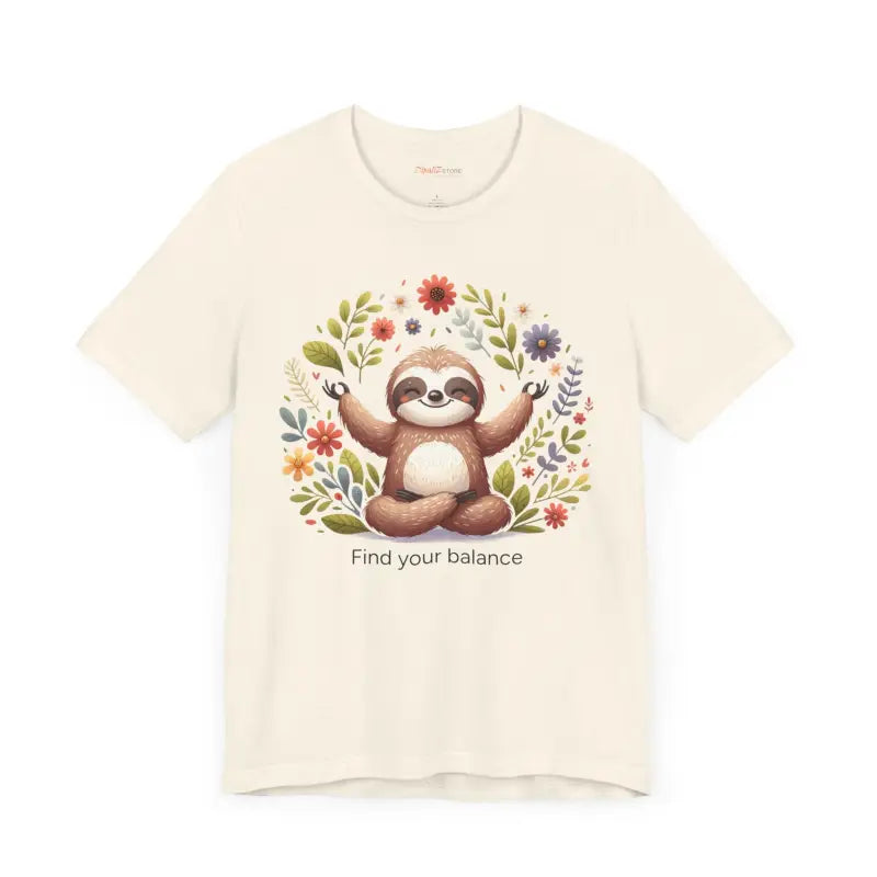 Yoga Unisex Jersey Tee - Sloth Find Your Balance - DipaliZ