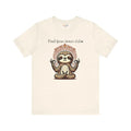Unisex Jersey Short Tee - Ribbed Knit Collars Sloth Vibe - DipaliZ