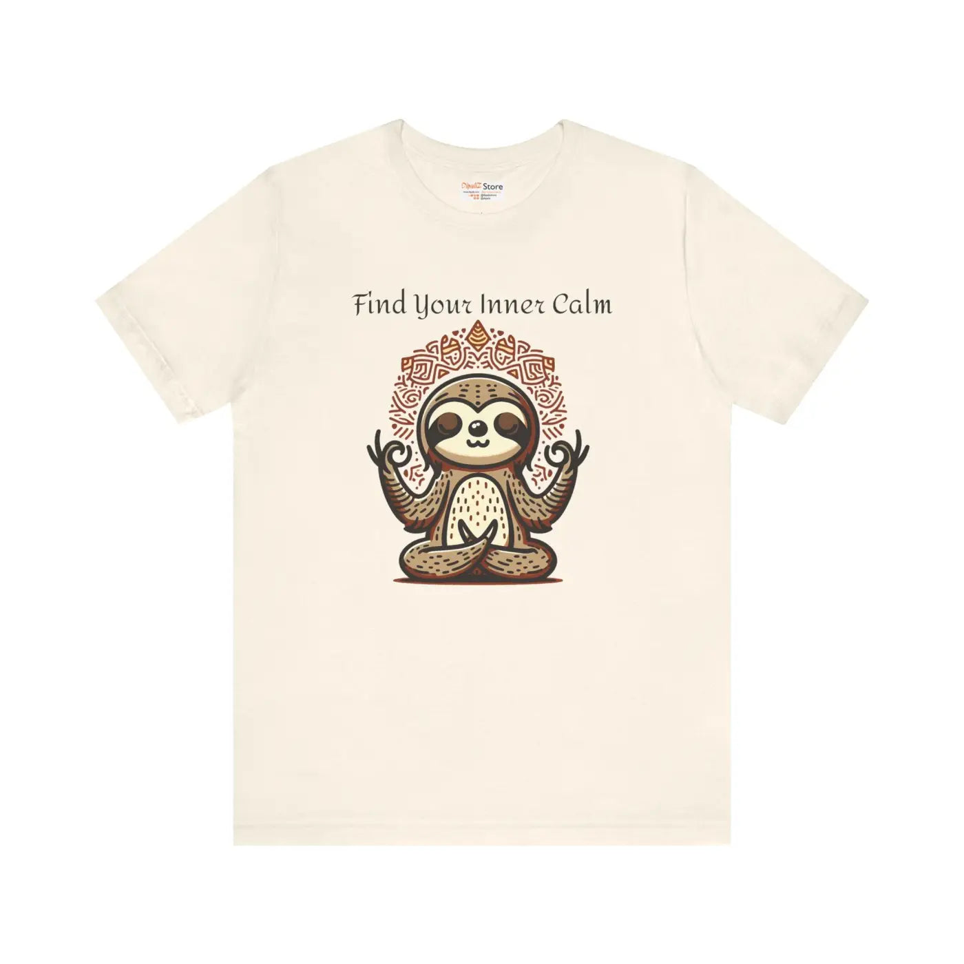 Unisex Jersey Short Tee - Ribbed Knit Collars Sloth Vibe - DipaliZ
