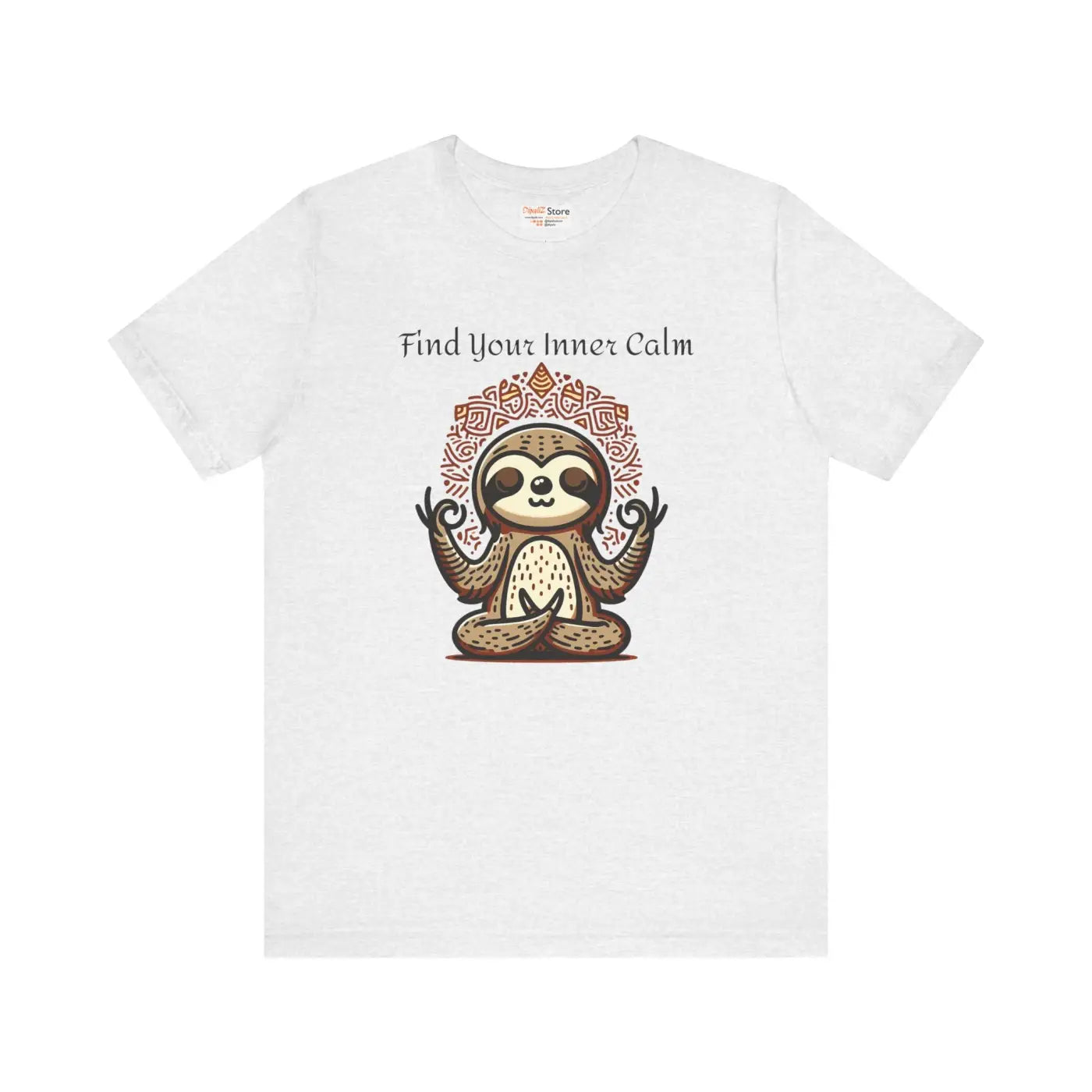 Unisex Jersey Short Tee - Ribbed Knit Collars Sloth Vibe - DipaliZ