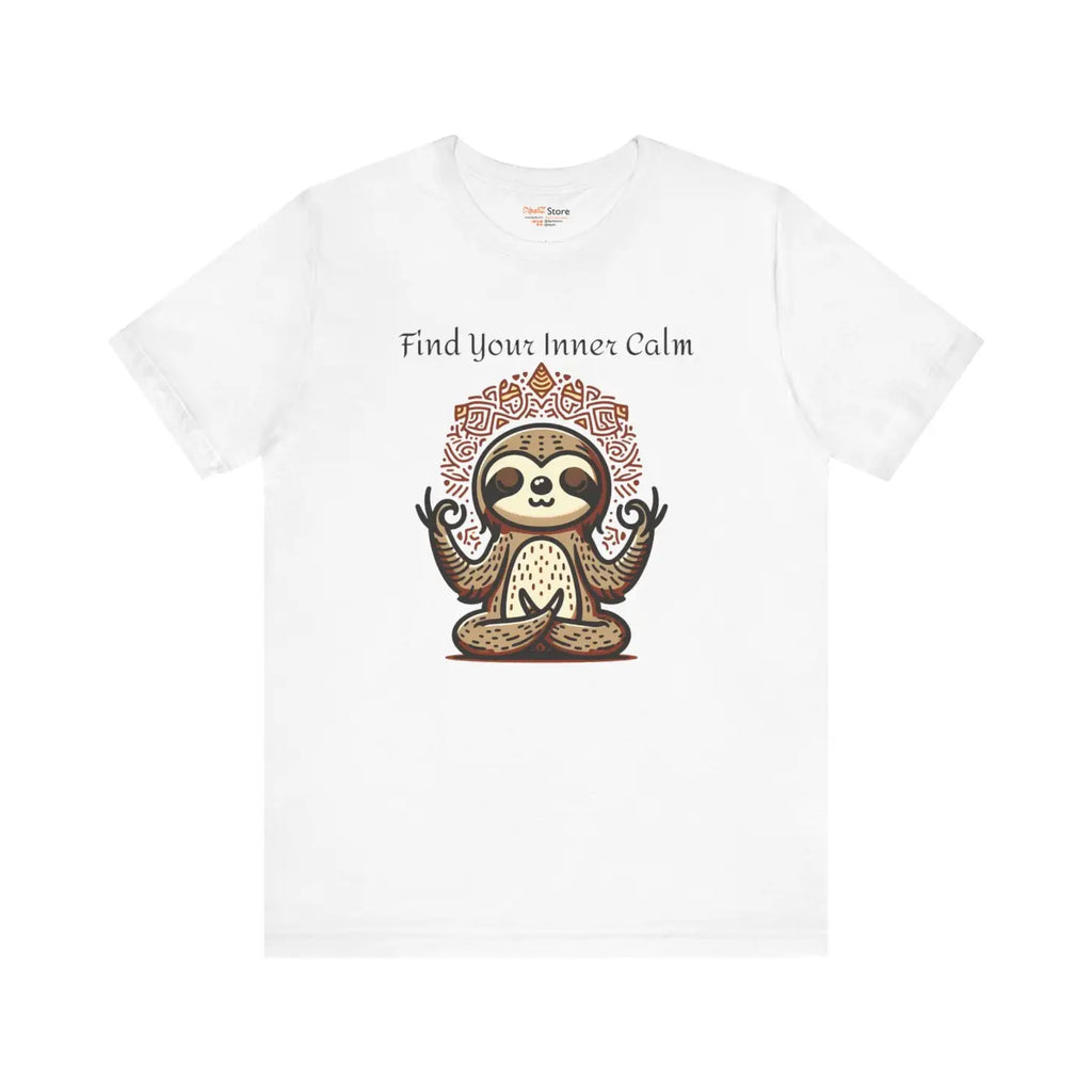 Unisex Jersey Short Tee - Ribbed Knit Collars Sloth Vibe - DipaliZ