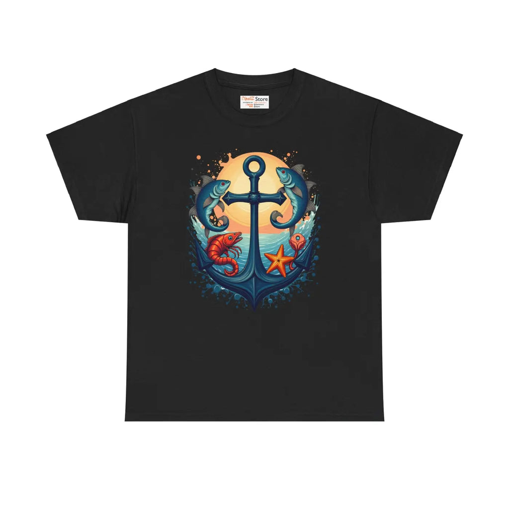 Heavy Cotton Tee Fish and Anchor Vibes Unisex - DipaliZ