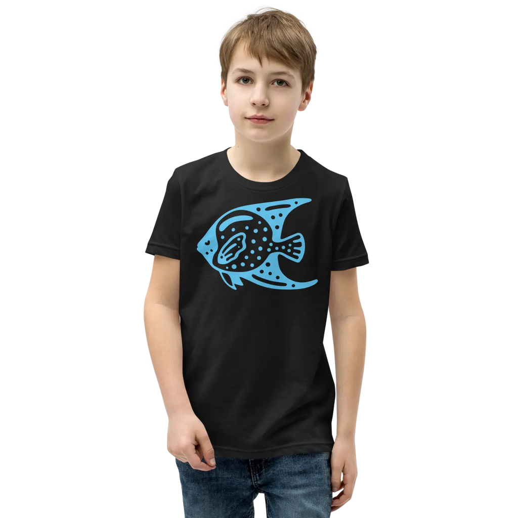 Youth Tee Fish in Blue Design - Adventure Style - DipaliZ