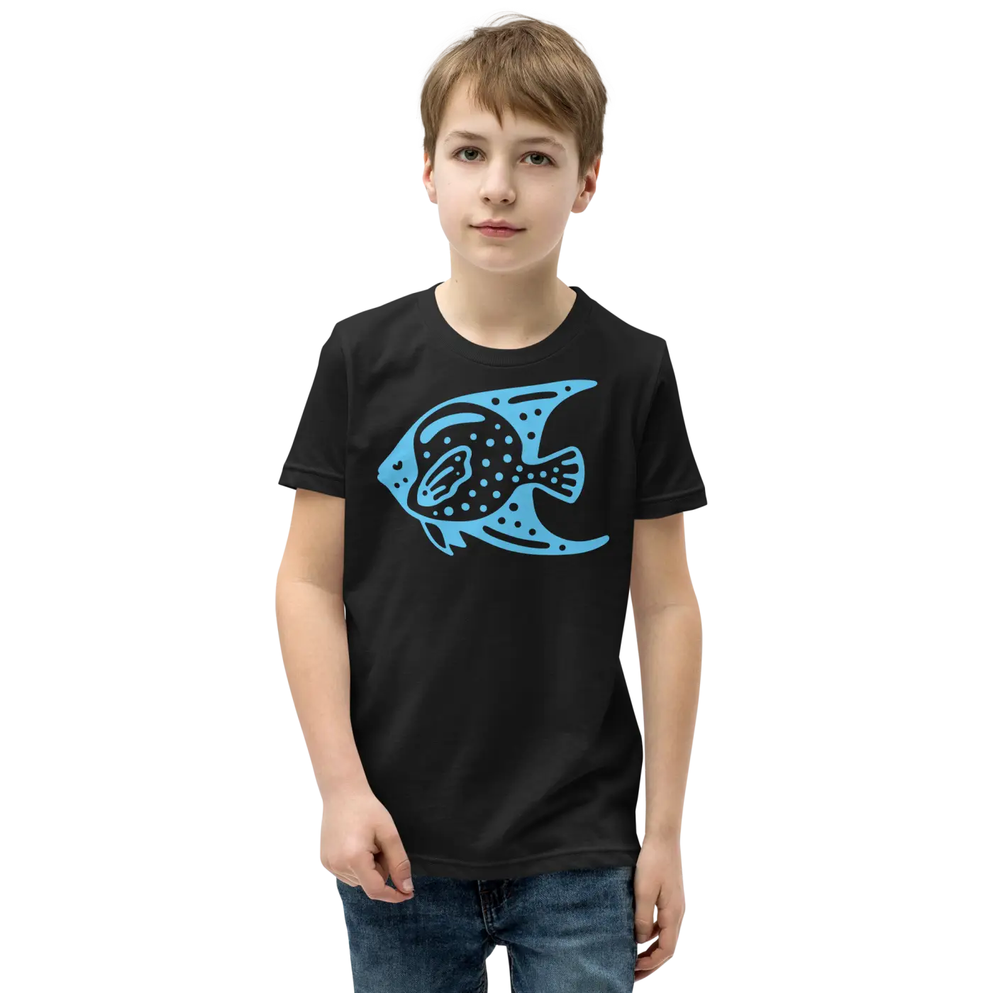 Youth Tee Fish in Blue Design - Adventure Style - DipaliZ