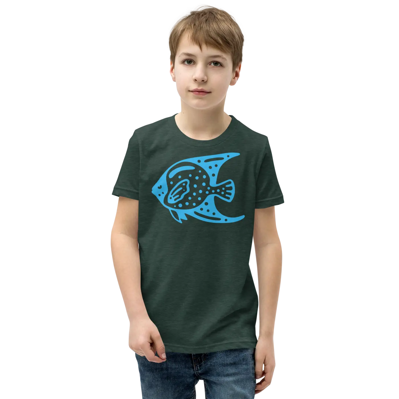 Youth Tee Fish in Blue Design - Adventure Style - DipaliZ