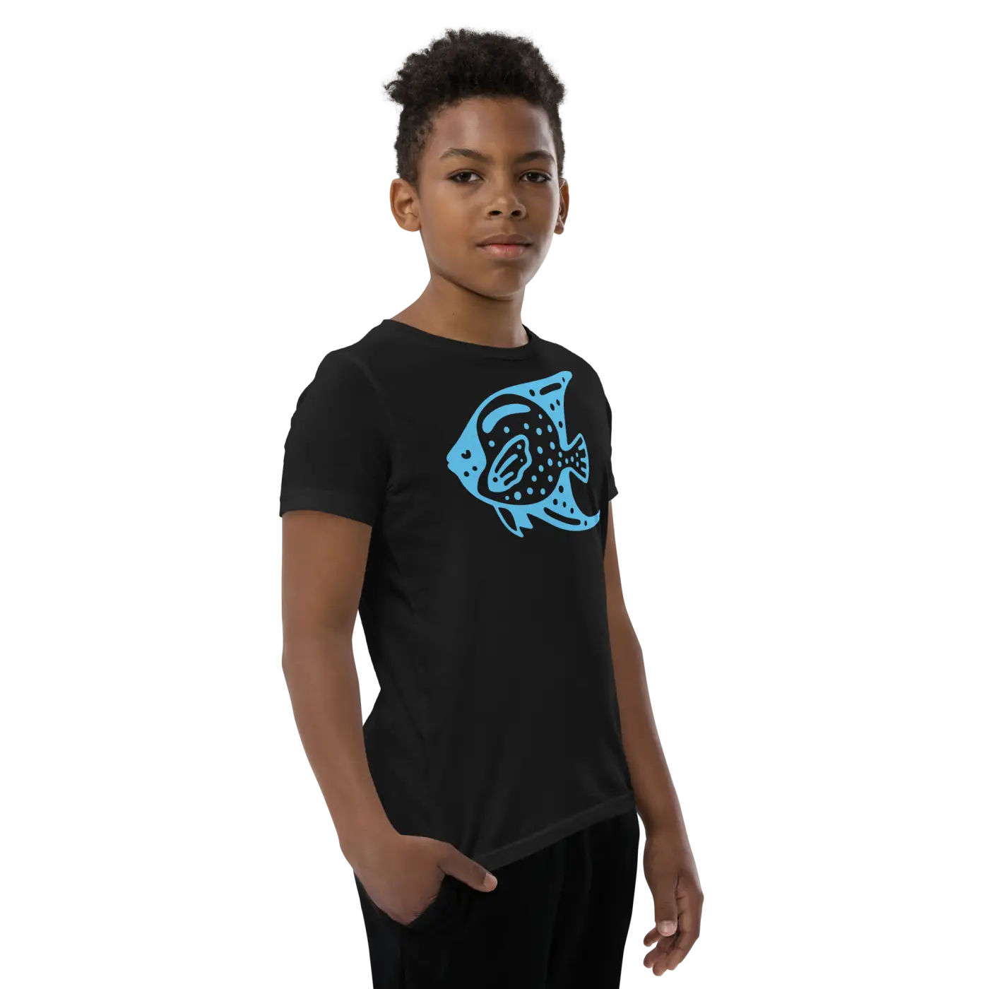 Youth Tee Fish in Blue Design - Adventure Style - DipaliZ