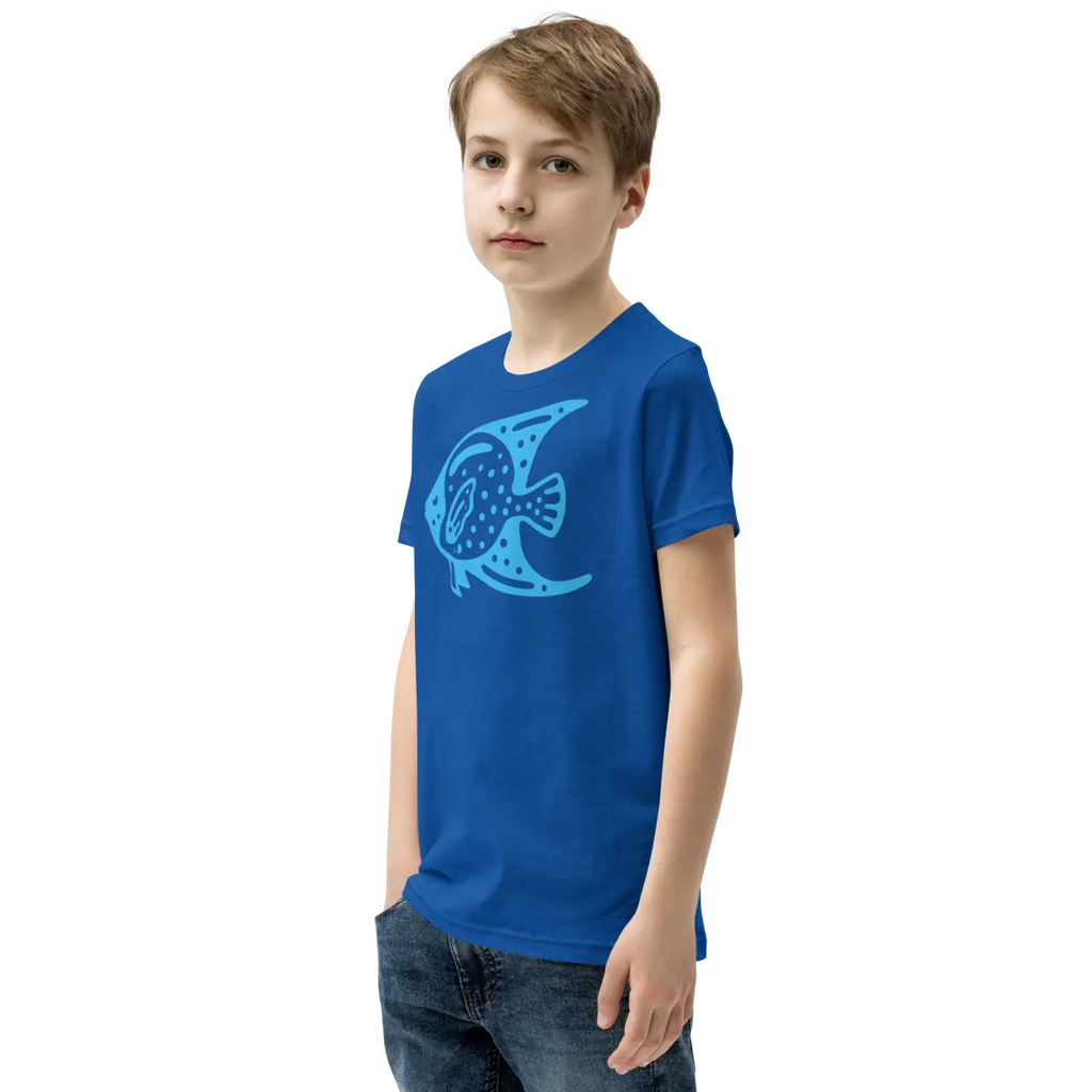 Youth Tee Fish in Blue Design - Adventure Style - DipaliZ