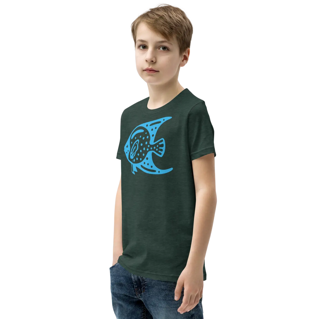 Youth Tee Fish in Blue Design - Adventure Style - DipaliZ