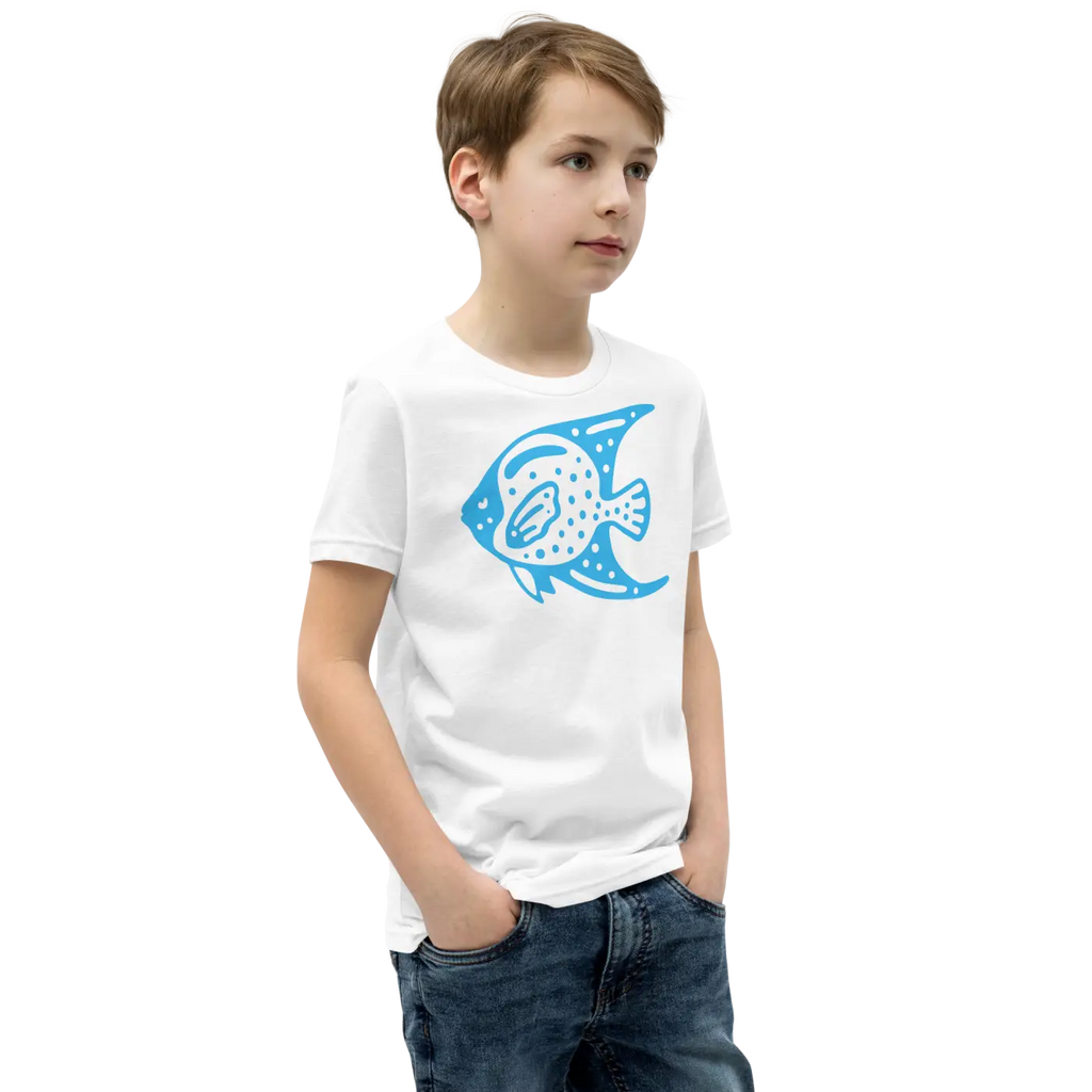 Youth Tee Fish in Blue Design - Adventure Style - DipaliZ