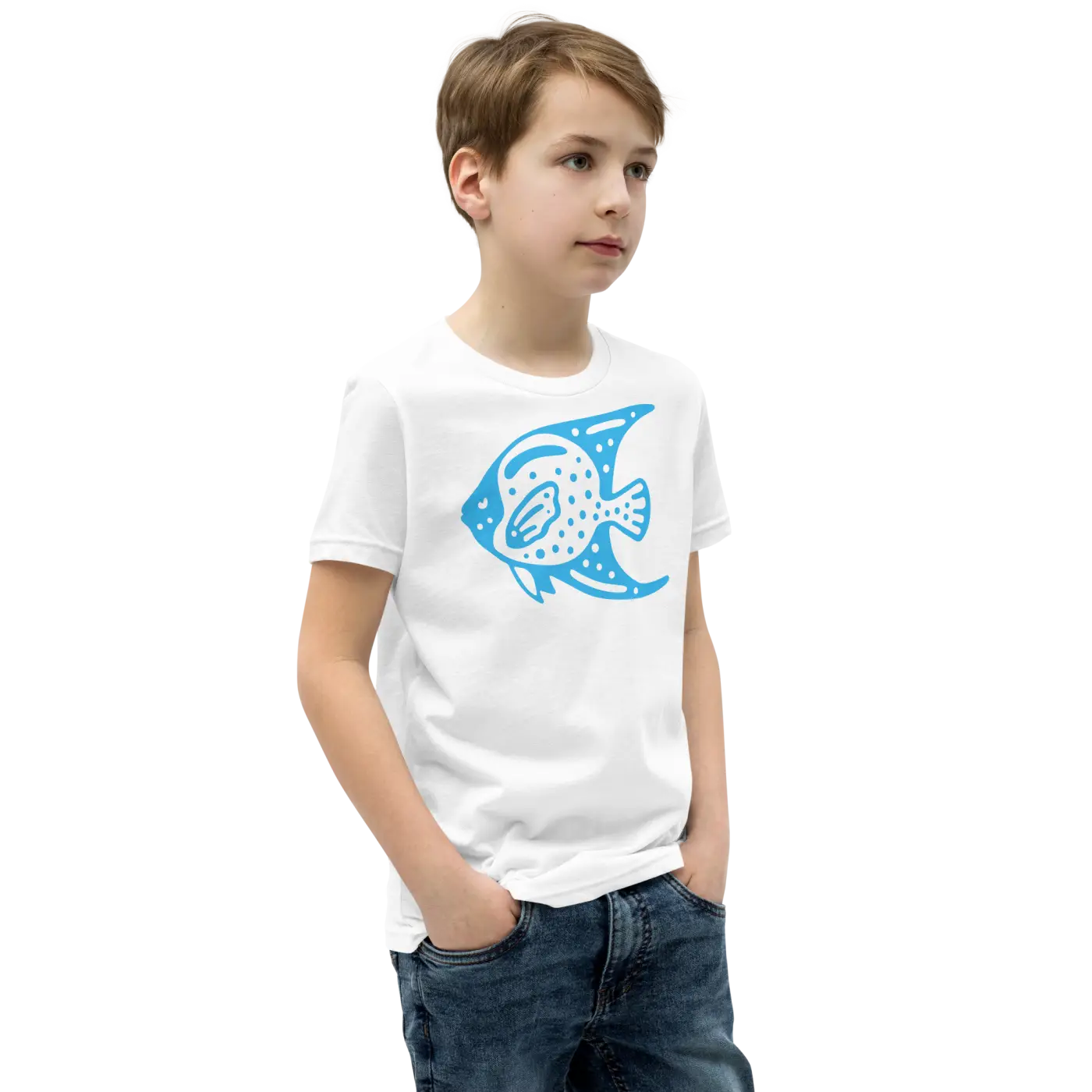 Youth Tee Fish in Blue Design - Adventure Style - DipaliZ