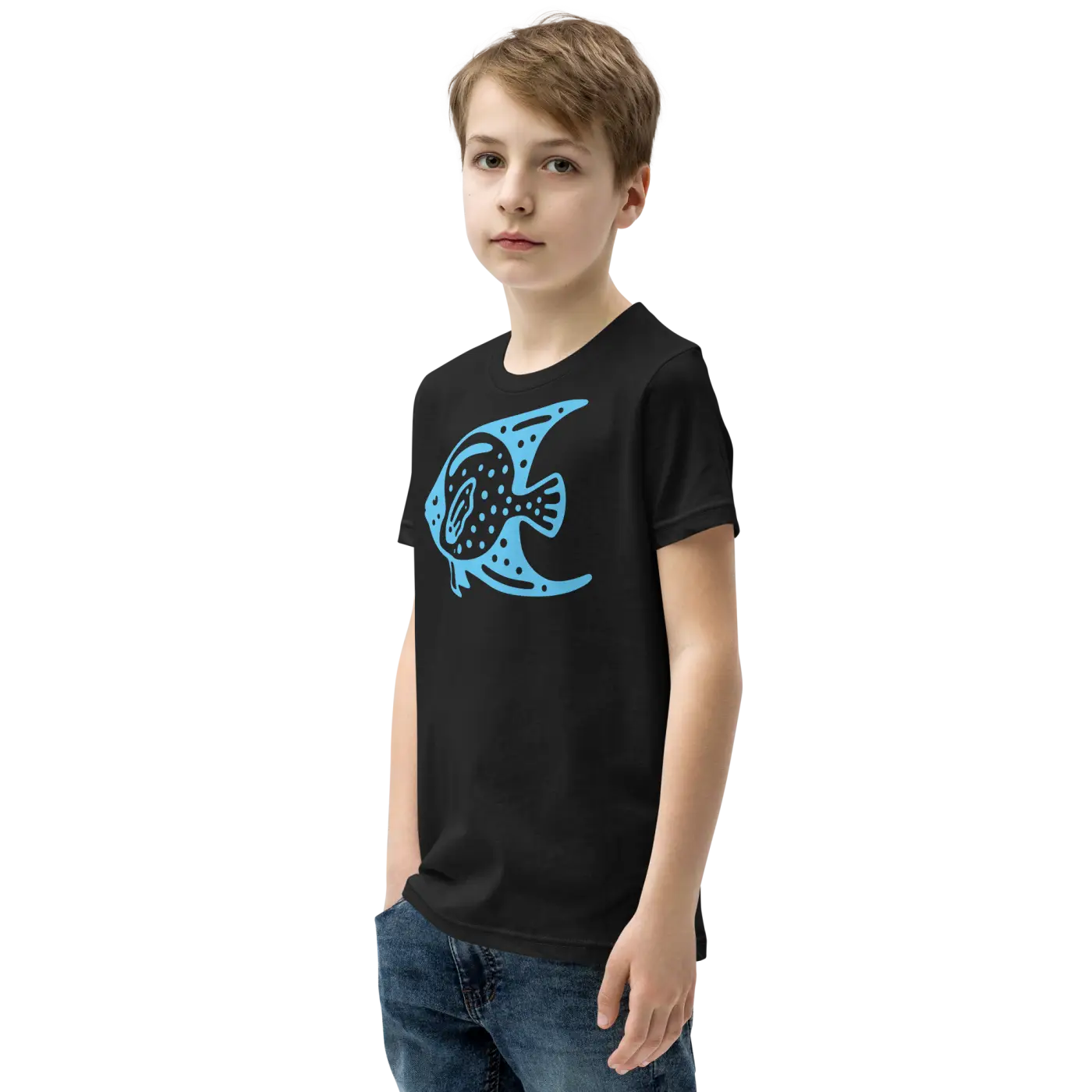 Youth Tee Fish in Blue Design - Adventure Style - DipaliZ