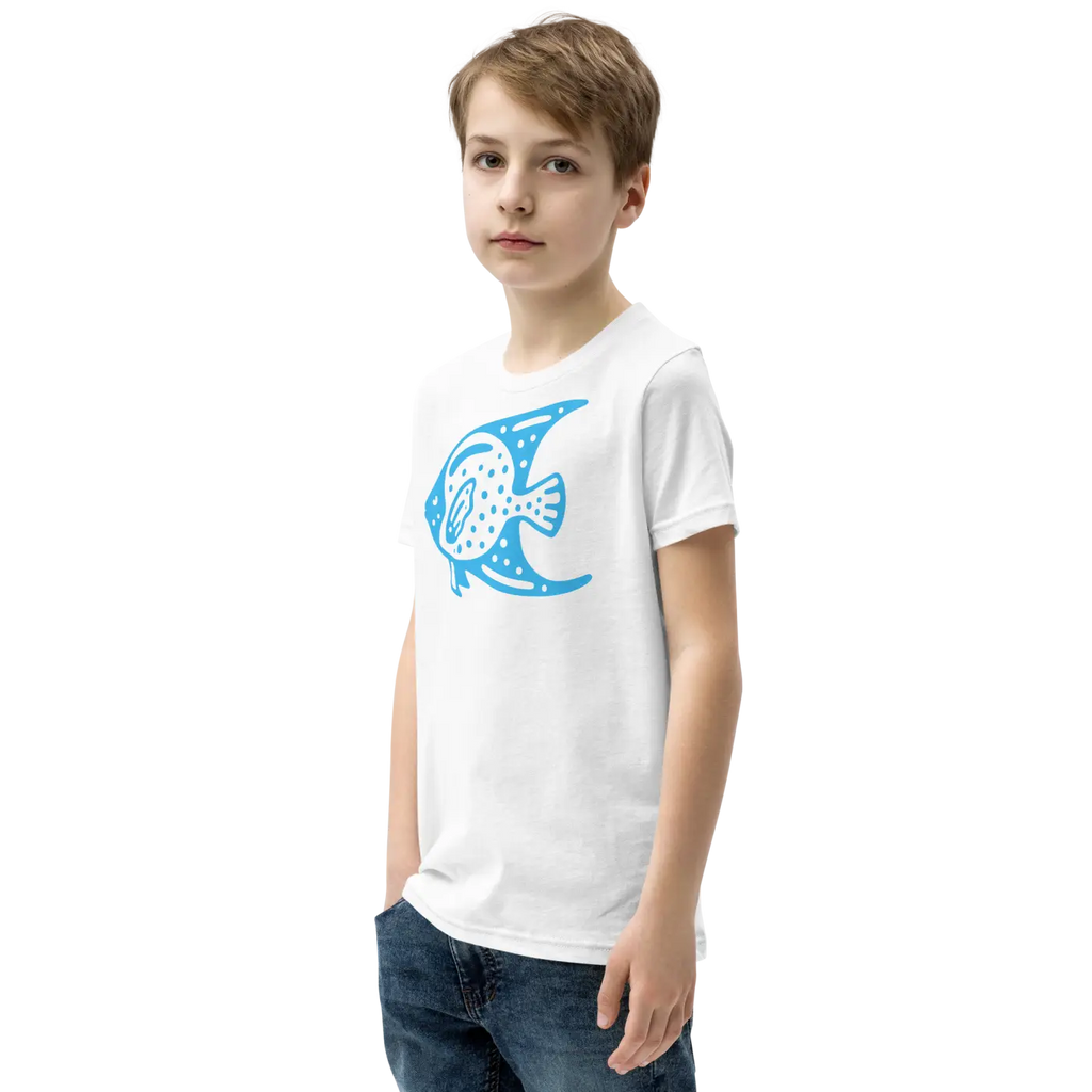 Youth Tee Fish in Blue Design - Adventure Style - DipaliZ