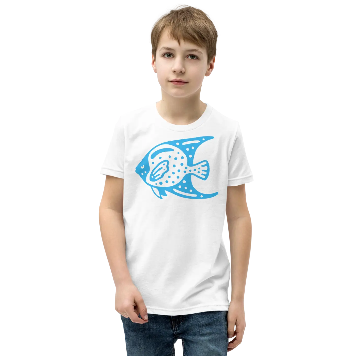 Youth Tee Fish in Blue Design - Adventure Style - DipaliZ