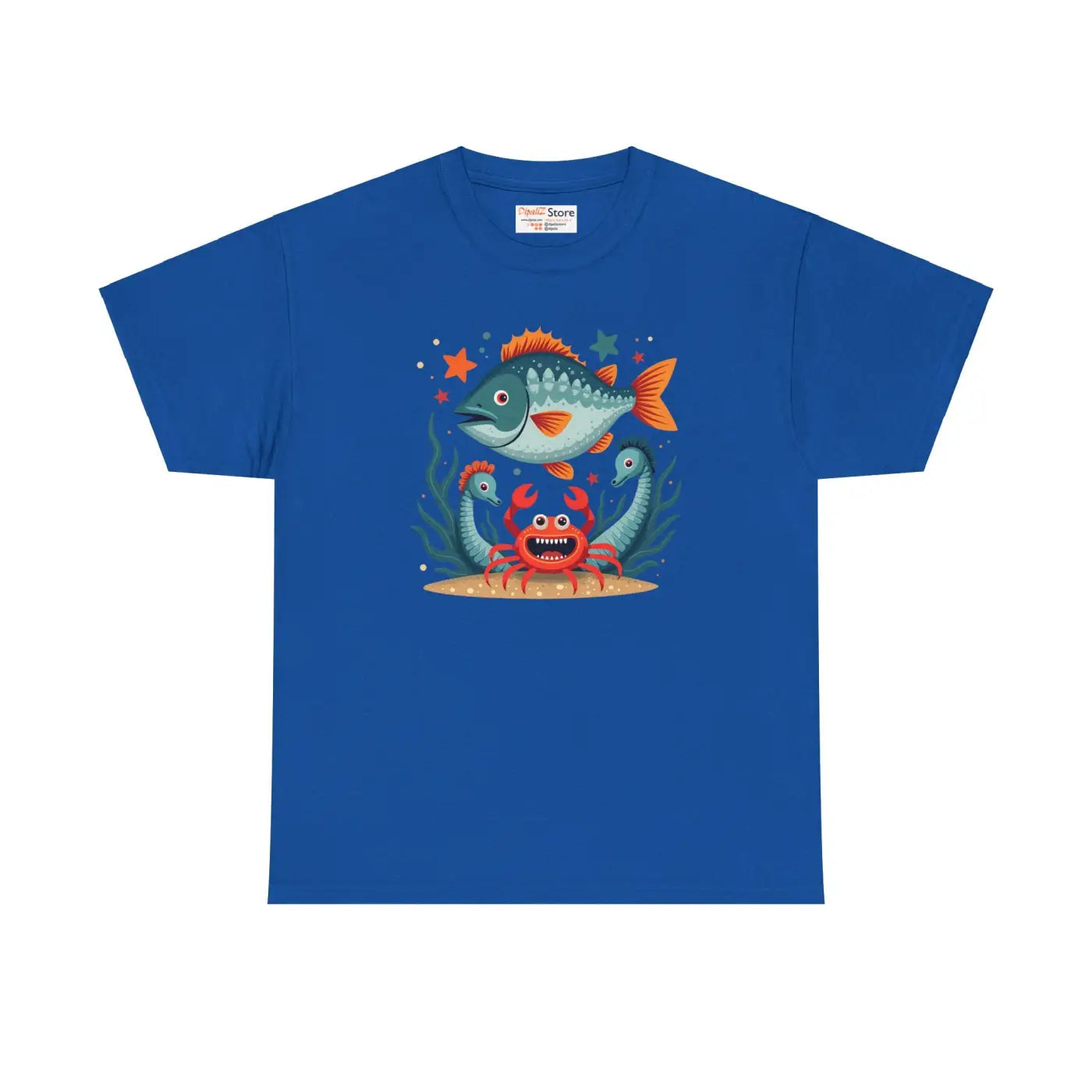 Rad Fish Crab Heavy Cotton Tee - Unisex Comfort - DipaliZ
