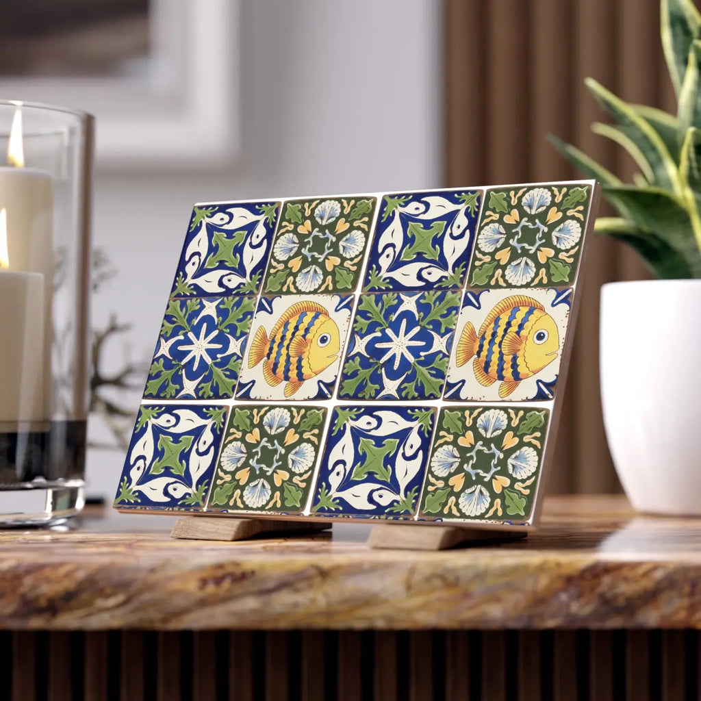 Fish Geometrical Ceramic Wall Tiles - Modern Art Design - DipaliZ
